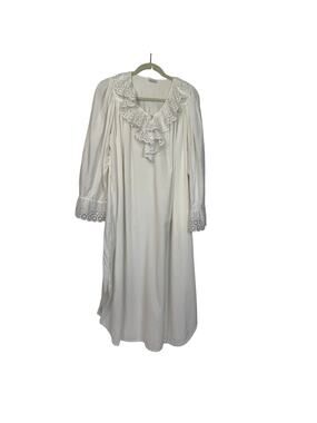 Papillon Paula Carbone Vintage White Eyelet Cotton Nightgown Maxi Cottagecore